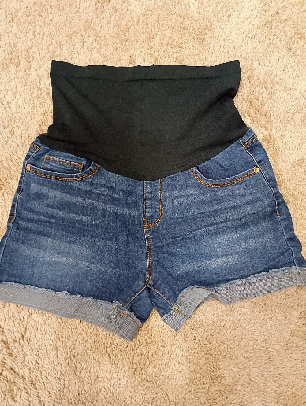 Blue Maternity Denim Shorts